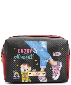 Nikky By Nicole Lee XL Cosmetic Pouch NK20347L ENJOY EVERY MOMENT